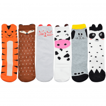 Baby Knee High Cartoon Socks 6 Pairs with Animal Design