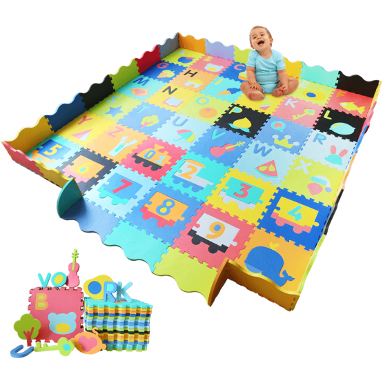 baby foam play mat with fence