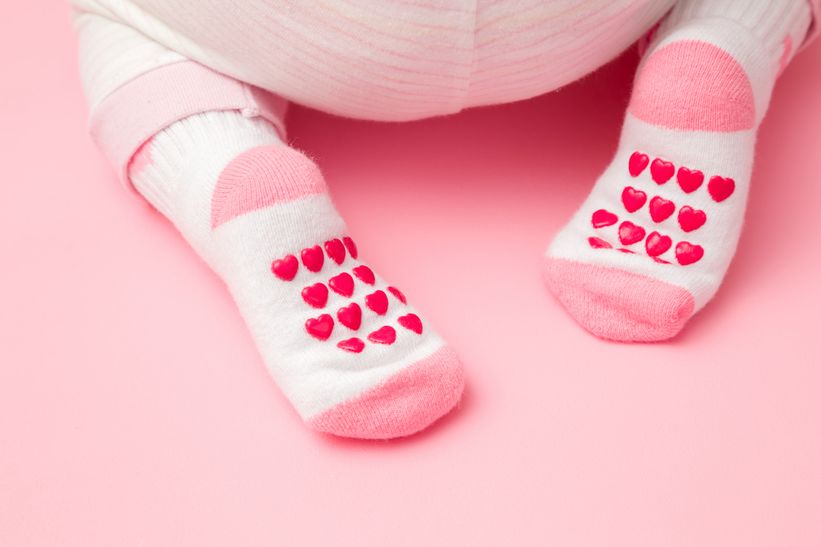 baby knee-high socks with grip