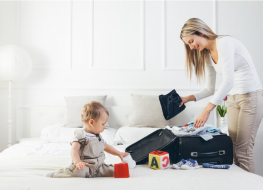 Parent and Baby Packing for a Trip