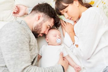 parents sleeping with baby