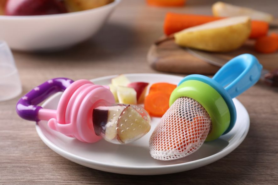 mesh and silicone fruit feeders 