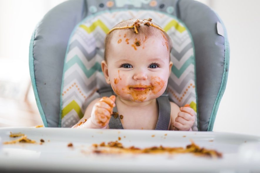 baby eating messy 